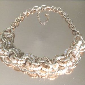 Beaded Gold Tone Necklace 9” Adjustable